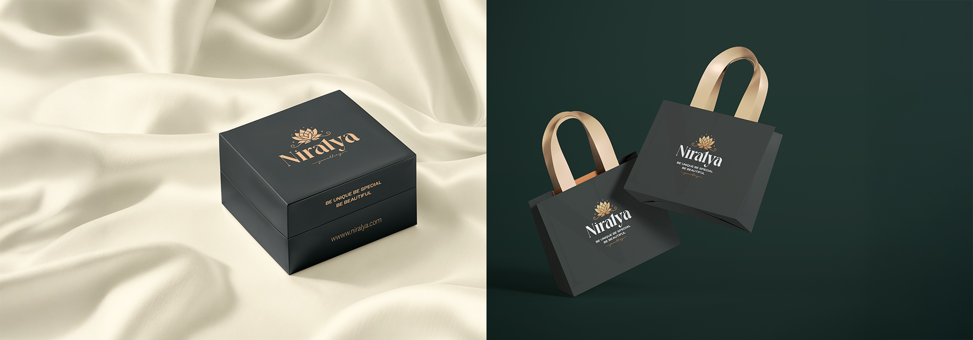 Niralya Jewellery | Retail Luxury Jewellery Brand Identity Design & Development | Packaging Design